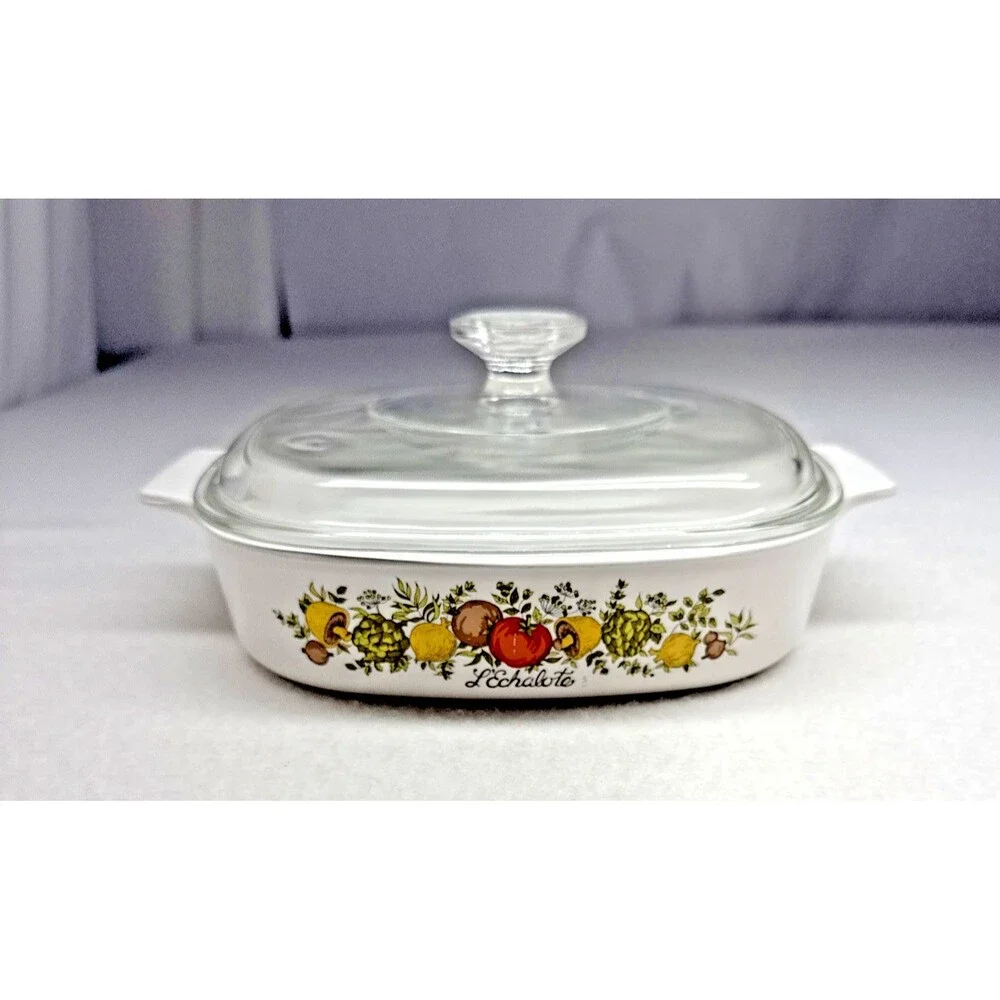 CorningWare Le Chalet A-8-B 8x8 Casserole w/ Pyrex A-9-C Lid & P-43-B Dish
